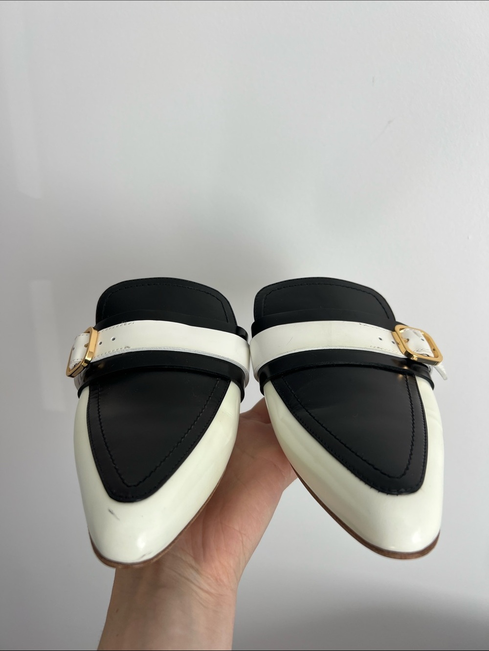 Marni leather backless pointed toe slip on sabot slides flats mules slippers 38 - Picture 4 of 10